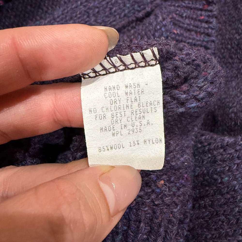 Alps Fine Women Apparel Purple Wool Blend Button Cardigan Sweater M Medium USA - Picture 7 of 7